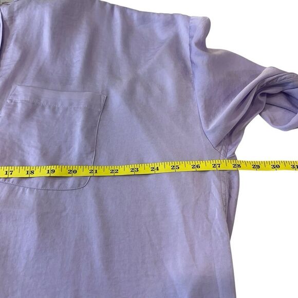 Express Lilac Satin Boyfrined Oversized Button Down Shirt, XL - Picture 5 of 7